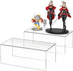 Acrylic Shelf Riser 10x5.1x4 pack of 2, Clear Acrylic Stand for Figure, Cosmetics, Bags, Shoes, Toys, Collectibles, 10x5.1x4 Inch
