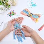 INFUNLY 12 Sets DIY Mini Dream Catcher Kit with Glass Beads Colorful Small Dream Catcher Kit with Instruction Boho Handmade Dreamcatcher Making Kit for Bag Pendant Car Mirror Charm Bedroom Decor