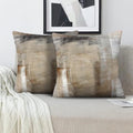 Beige Abstract Art Artwork Pillow Cover, Gallery Modern Decorative Throw Pillows Cushion Cover for Bedroom Sofa Living Room 16 x 16 Inch Set of 2