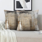 Beige Abstract Art Artwork Pillow Cover, Gallery Modern Decorative Throw Pillows Cushion Cover for Bedroom Sofa Living Room 22 x 22 Inch Set of 2