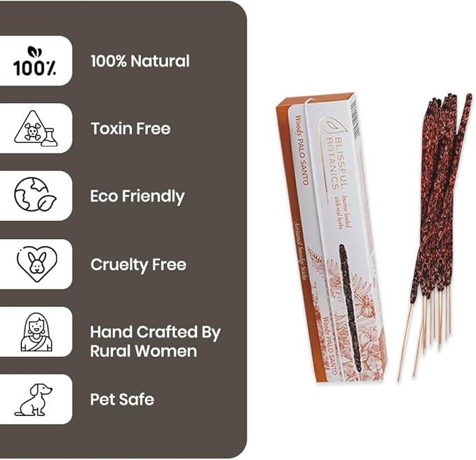 Tulasi Palo Santo Cleansing Incense Sticks (48 Scent Sticks) | with Real Herbs | Long-Lasting 55-Minute Burn | Perfect for Meditation, Yoga & Removing Negative Energy