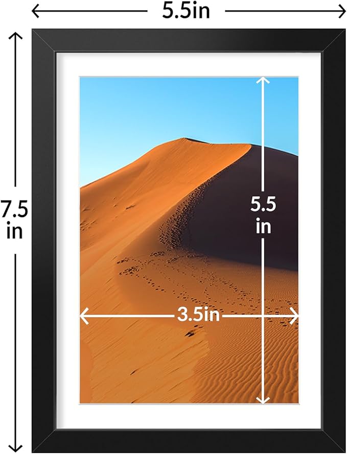 LaVie Home 5x7 Picture Frame Black Set of 10, Display 4x6 with Mat or 5 x 7 Without Mat Picture, Photo Frame Collage for Wall Gallery or Table Deco, Hanging or Tabletop Display