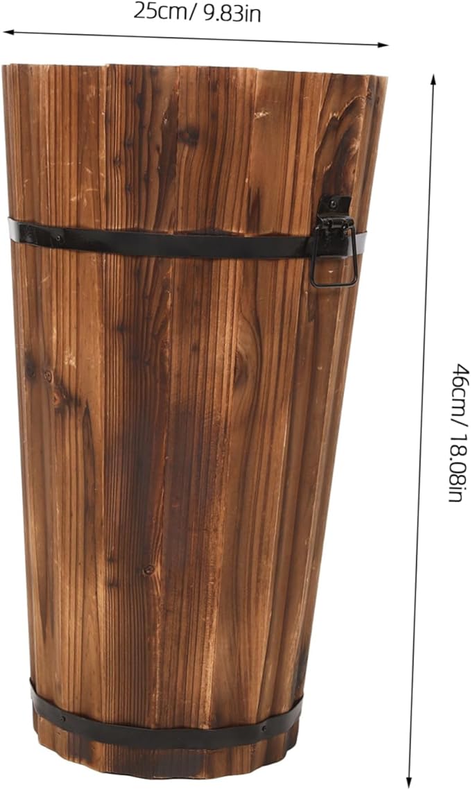 Cabilock Wooden Umbrella Stand for Entryway Rain Umbrella Storage Bucket Basket Outdoor Storage Rack for