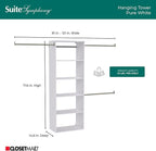 ClosetMaid SuiteSymphony Hanging Closet Kit Includes (1) Tower, (3) Closet Rods, and (6) Shelves, White