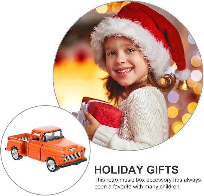 TOYANDONA Small Pickup Truck Model Miniature Figurine Kids Toy Gift for Home Decor Tabletop Display Collectible Vehicle 4.92X1.96X1.57In