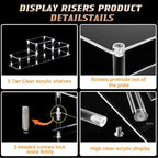 Clear Acrylic Display Risers Stand Shelf, Acrylic Stands Display Holder for Figures, Collectibles, Toys and Dolls,Perfumes Risers Display Stand for Decorating & Organizing (3 Tier/Model 2)