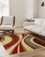 Unique Loom Barista Collection Area Rug - Ngada (10' Square, Beige/Red)