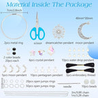 2 Sets Small Moon Star Dream Catcher Kit Make Your Own Dreamcatcher Kit Colorful Mini Dream Catcher Wall Hanging Kit Instruction Included for Bedroom Wall Decor Nursery Room Wedding Party