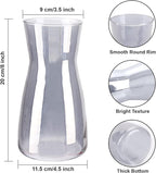 Glass Vases for Flowers, 8 Inch Tall Ins Modern Gray Crystal Clear Glass Vases for Centerpieces Home Desk Decoration, Decorative Glass Table Vase for Birthday Wedding Housewarming Gift