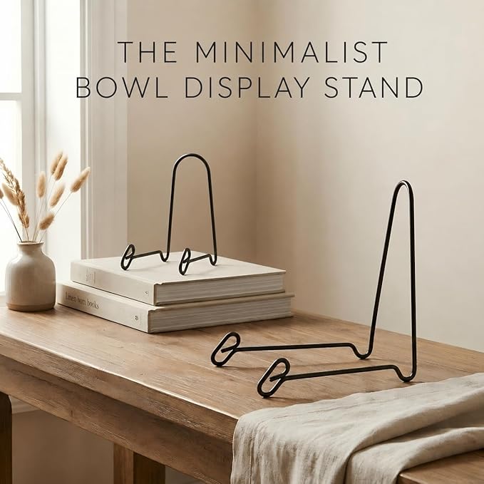 Artliving 2 Pack Display Stand Easel Iron Bowl Stands for Display Medium Deep Bowls, Platters and Deep Dishes