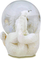 Elanze Designs White Polar Bear Mommy and Cub Magical Whimsical Tabletop Dresser Nightstand Figurine Miniature 45MM Sturdy Polyresin Glitter Water Snow Globe Decoration