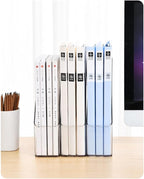 Acrylic Magazine Holder, 2 PCS File Magazine & Book Storage Rack for Office Desk, Clear Book Organizer with 3pcs Silicone Automatic Bookmarks