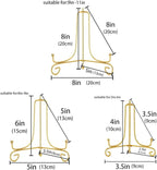LIONWEI LIONWELI 6 Pack Iron Display Stand,Gold Iron Easel Plate Holder Stand for Displaying Pictures, Plates, Books and Arts (4, 6, 8 inch)