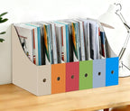 Limitliho 6 Pack Cardboard Magazine Holder for Desk, Book Bins for Classroom Library,Office,Home, 10.6" H x 10.2" L x 3.5" W in Magazine File Holder (Fresh color)