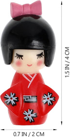 NUOBESTY Traditional Japanese Kimono Doll Ornament Wooden Asian Geisha Collectible Figurine Statue for Office Home Party Table Decoration Random