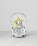 Reed and Barton Home Decor, Little Snoopy Musical Water Globe, Made from Metal & Glass, Room Decor, Plays Rock-A-Bye Baby, Snow Globe, Kids Gift, Decorations, Snoopy Design (Silver & White, 1 Piece)
