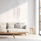 Artilady Butterfly Dream Catchers with Crystals - Large Boho Pink Moon Dream Catcher Wall Decor Home Decorations Girls Kids Baby Bedroom Room Decor Christmas Birthday Teen Girl Boys Gifts