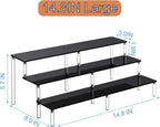 HENABLE Black 14.8 IN Large Acrylic Perfume Organizer Stand, Clear Display Risers for Perfume, Cologne, Cosmetic, Skincare, Funko POP, Dessert Display, Cupcake Stand Holder