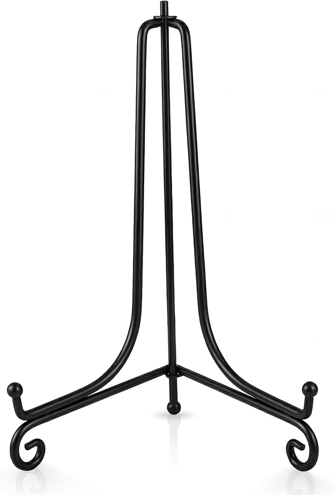 Artliving Plate Stands for Display, 12Inch Black Iron Easel Plate Display Photo Holder Stand, Displays Picture Frames, Decorative Plates, Tablets and Art (2 pack)