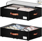 Underbed Storage With Wheels,Large Capacity 7.5 inches Height Storage Bins,Rolling Underbed Shoe Storage Containers,dorm Storage Drawers for clothes & blankets
