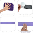 Vuzvuv 8 pcs Bulletin Board Bar Strips with 50 Pushpins & 10 Wooden Clip pins，Self Adhesive Cork Board for Wall，Felt Pin Board for School，Office Decor(Medium Purple)