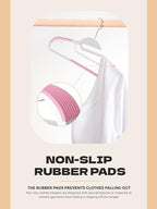 HOUSE DAY Heavy Duty Plastic Hangers 100 Pack, Pink Slim Clothes Hangers Space Saving, Non Slip Hangers with Rubber Pads, Durable Coat Hanger for Closet, S-Shaped Hanger for Shirt, Suit, Pant, Skirt
