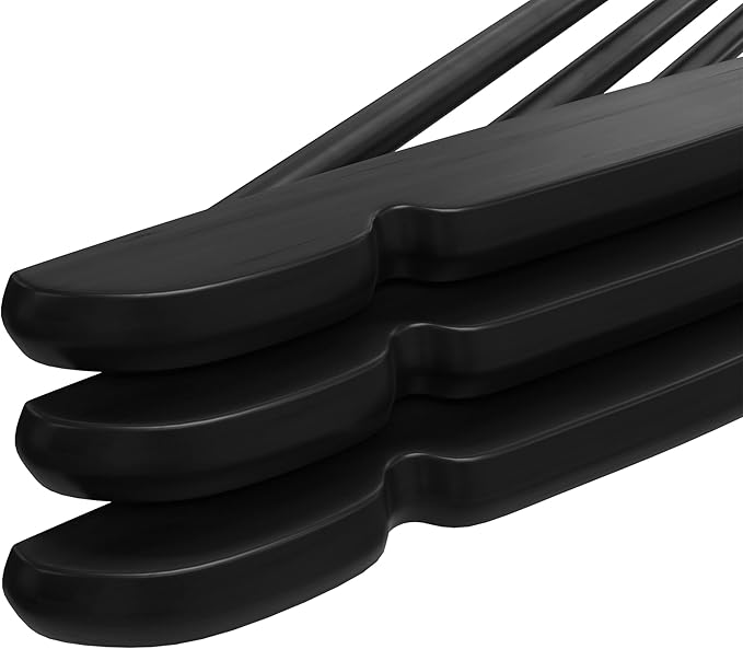 Utopia Home Premium Wooden Hangers 20 Pack - Durable & Slim Coat Hanger - Suit Hanger with 360-Degree Rotatable Hook - Wood Hangers with Shoulder Grooves (Black Color)