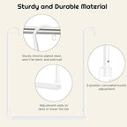 Hanging Closet Rod Adjustable Width Height Closet Rod For Hanging Clothes White 1 Pack Closet Extender Hanging Rod Clothes Space-Saving Hanging Bar Organizer