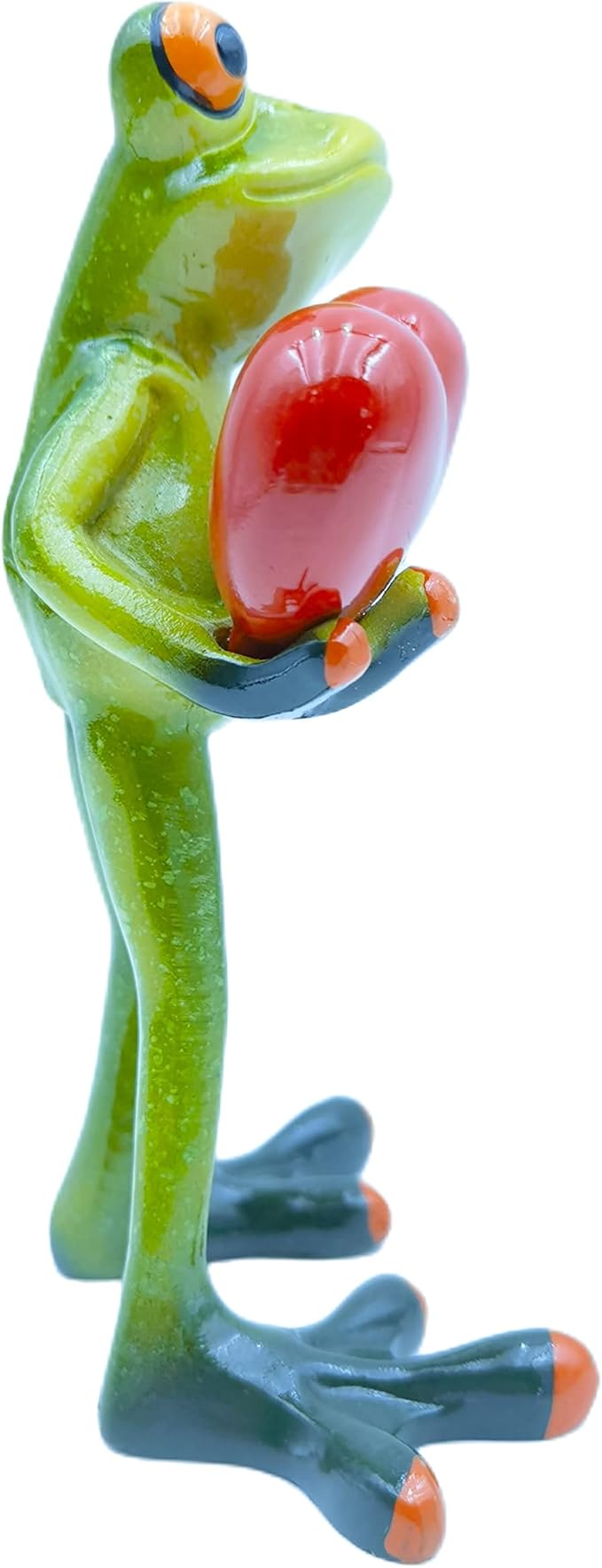 VVGIFTS Frog Figurines Decor Funny Cute Craft Resin Frog Sculpture Statue for Home Office Desk Tabletop Bathroom Decoration, Ornament Gift (Frog Holding Heart)