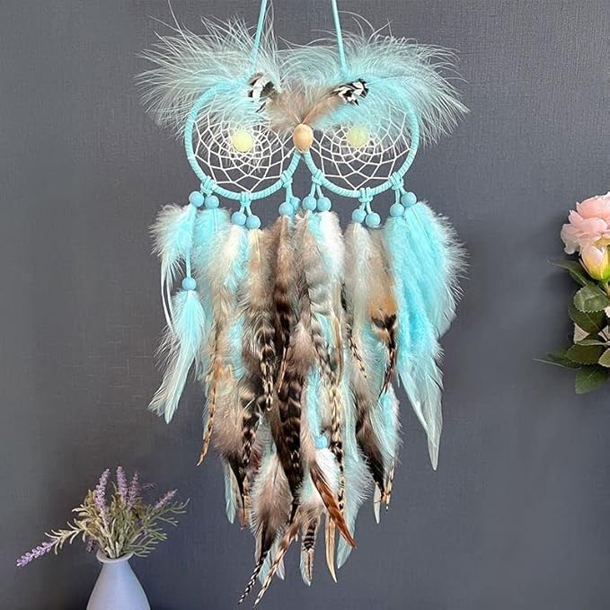 Owl Dream Catcher Wall Decor, DreamCatchers Wall Hanging Ornaments for Bedroom Home Decor Festival Gift