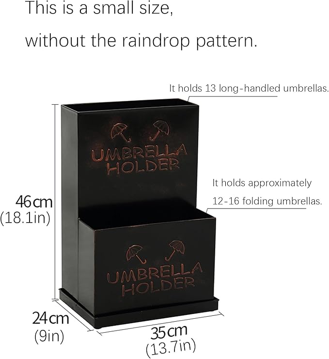 SEIFE Commercial Large Capacity Metal Umbrella Holder Indoor， Can Hold 30 Umbrellas, Tall Umbrella Holder， entryway Umbrella Bucket，for Hotel，Offices，Home(Gold,Medium)
