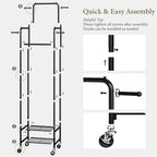 Chrislley Clothes Rack with Wheels, 71" Portable Clothing Rack with 2 Shelves and 4 Hooks, Small Rolling Garment Rack, 4 Hanging Rods Metal Coat Rack for Bedroom, Apartment, Entryway, Black