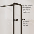 Black Rolling Garment Rack with Shelves and Hooks,Freestanding Metal Clothing Rack with Wheels,Large Clothes Hanging Rack for Bedroom,Closet, Entryway,Wardrobe,Boutique Display