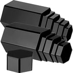 Jetec 12 Pcs Hexagonal Jewelry Display Risers Hexagonal Market Display Risers Stands Acrylic Showcase Acrylic Stand for Jewelry Model Figures Decoration, 6 Sizes (Black)