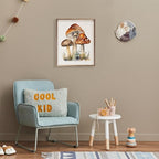 Kendrick Home Mushroom Decor - Three Mushrooms Wall Art, Mushroom Themed Decor and Accessories for Kitchen, House, Bedroom, or Office, Cottage Core Decorations, Vintage Nature Gifts, 8" x 10"