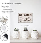 Funny Kitchen Signs Decor-Kitchen Farmhouse Decor-Personalized Kitchen Metal Sign-Kitchen Counter Accessories-12x8 Inch Hanging Plaque Home Wall Decorations-This Kitchen Is Seasoned With Love