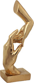 Golden Hands Sculpture Elegant Resin Home Decor Hands Statues Versatile Love Ornament,Perfect for Bedroom, Office Desktop, Cabinets,Wedding (Hold Hands)