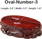 GOLDY&WENDY Chinese Rosewood Wooden Vase Plant Fishbowl Base Oval Solid Wood Carved Stone Buddha Ornament Display Stand Pedestal