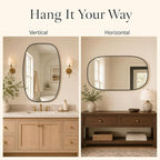 USHOWER Black Oval Arch Bathroom Mirrors for Over Sink, 30x40 Inch Bathroom Vanity Mirror for Bathroom, Bedroom, Vanity, Entryway, Aluminium Frame, Anti-Rust, Modern Wall Decor