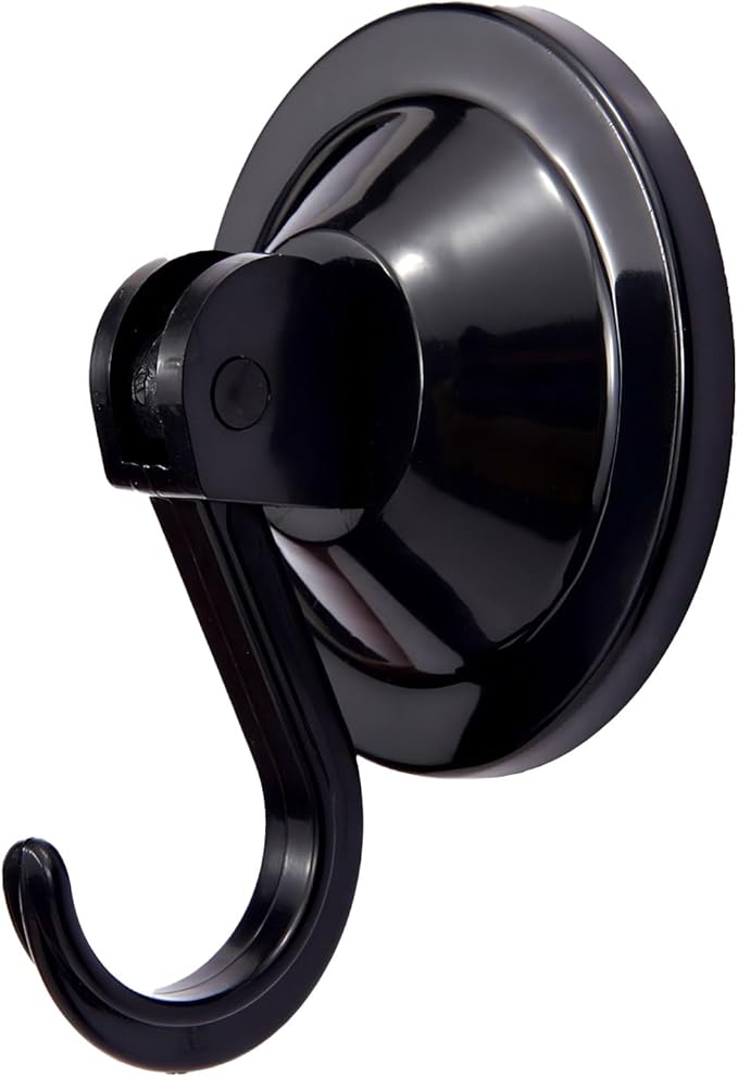 Strong Suction Cup Wreath Hanger for Front Glass Door - 20lb Vacuum Hooks for Window & Bathroom - Damage-Free, Reusable Outdoor Christmas Wreath Holder for Holiday Decor, 2-Pack (Black)