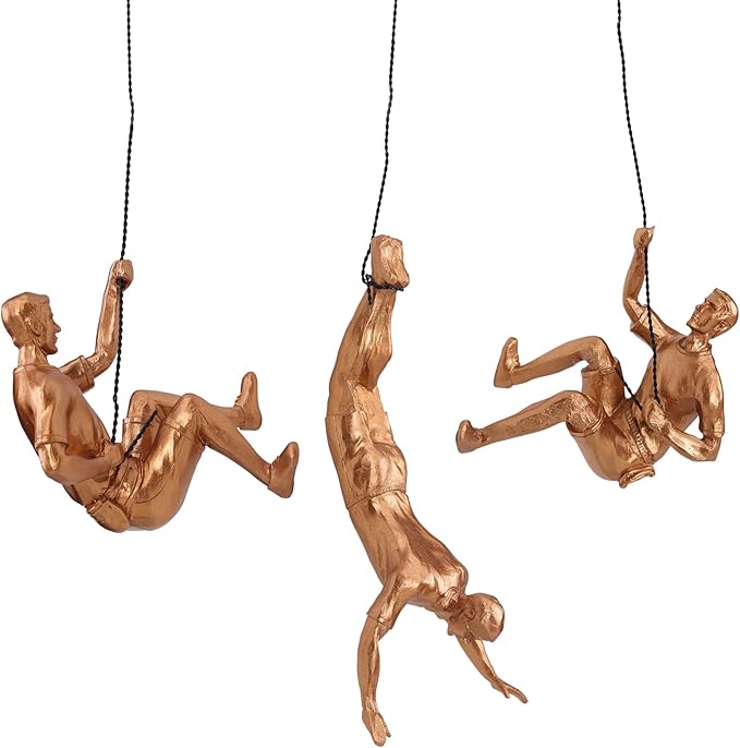 Large Set of 3 Climbing Men Wall Art Decor Sculpture,Nordic Modern Simplicity Decorative Wall Art, Climbing Man Sculptures,Home & Office Climber Gifts
