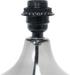 Simple Designs LT2063-SMG Small Glass Raindrop Bedside Table Lamp with Gray Fabric Shade, Smoke (Pack of 2)