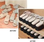 Soerreo Shoe Slot Storage Box Adjustable Shoe Rack Save Space Suitable for High Low Heels, Sneakers and Sandals (10 Piece Set)
