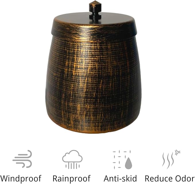 Ash Tray, Large Outdoor Ashtray with Lid, Ashtray for Outside Patio, Stainless Steel Windproof Smokeless Ash Tray for Balcony, Ashtrays for Smokers, Cigar, Home Office Decoration