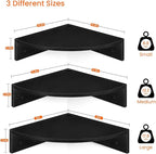 Homode Corner Floating Shelves, Set of 3 Corner Shelves Wall Mounted with Cable Hole, 3 Tier Wooden Hanging Corner Storage Shelf for Bedroom, Living Room, Kitchen, Black