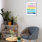 Inspirational Wall Decor Posters for Teens Room, Motivational Quotes Wall Art for Bedroom Bathroom Classroom Home Office Decorations, Encouragement Gift for Woman (8 X 10 Inches, Framed)