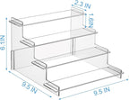 HENABLE 4 Tier Acrylic Display Risers, Perfume Organizer Stand, Cupcake Stand Holder, Clear Shelf Risers for Display Stands for Funko POP Figure, Dessert Shelves for Party, Decoration