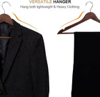 ELONG HOME Solid Wooden Hangers 20 Pack, Wood Suit Hangers with Extra Smooth Finish, Precisely Cut Notches and Chrome Swivel Hook, Wooden Clothes Hangers for Shirt Coat Jacket Dress