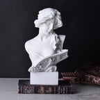 11.8" H Greek Mythology Bust Statue Decor,Artemis Statues Roman Goddess Figurines,Used for Sketch Practice Aesthetics Statues and Sculptures and Indoor Filling Space for Living Room, Bedroom (White)