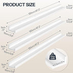 HOOBRO Floating Shelves, Wall Shelf Set of 3, 47.2 Inches Hanging Shelf with Raised Edge and Invisible Brackets, for Bathroom, Bedroom, Kitchen, Office, Living Room Decor, White WT92BJ01